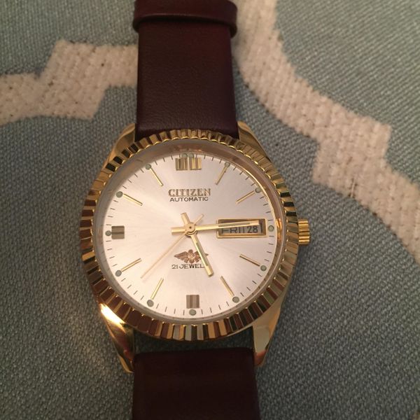 FS Citizen Eagle 7 Gold Fluted Bezel/Silver Dial DayDate Automatic