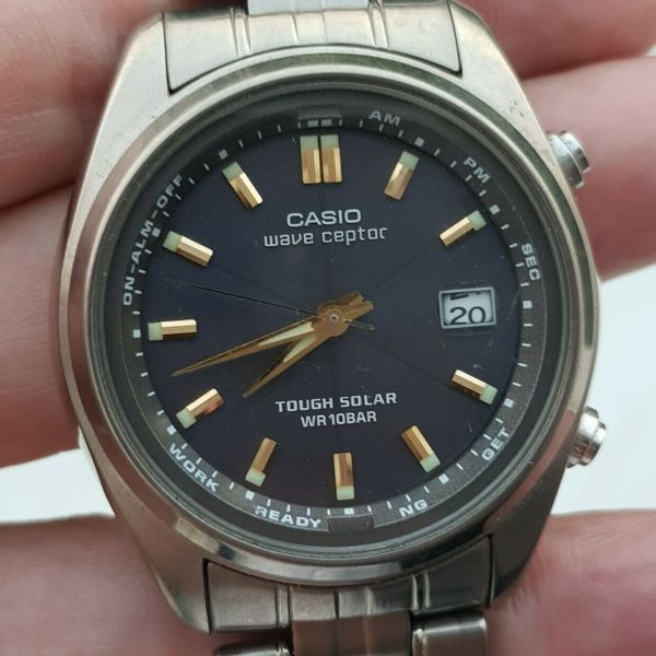 Casio Wave-ceptor ソーラー WVQ-110DJ Casio Solar Radio Wave Waveseptor Men Watch WVQ 110dj Quartz