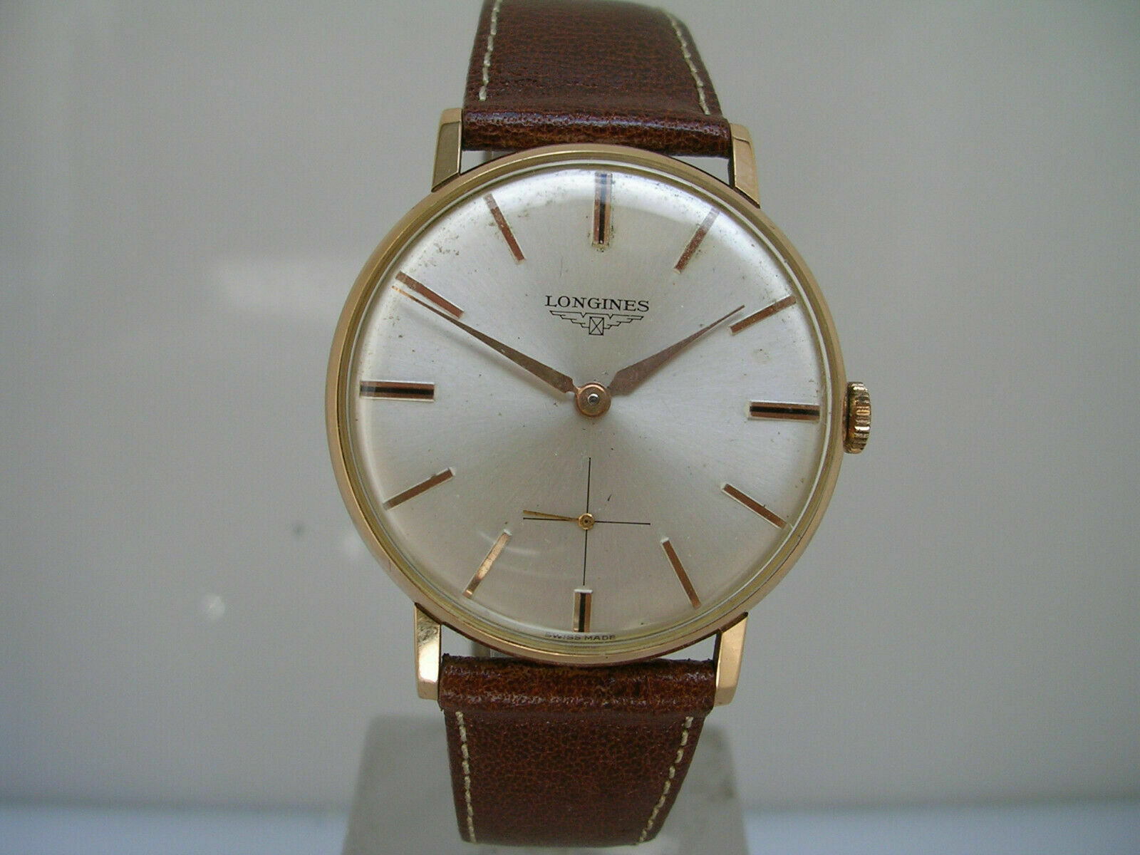 LONGINES 7515 ROSE GOLD 18 KT YEAR 1967 MANUAL 302 SERVICED MEN S