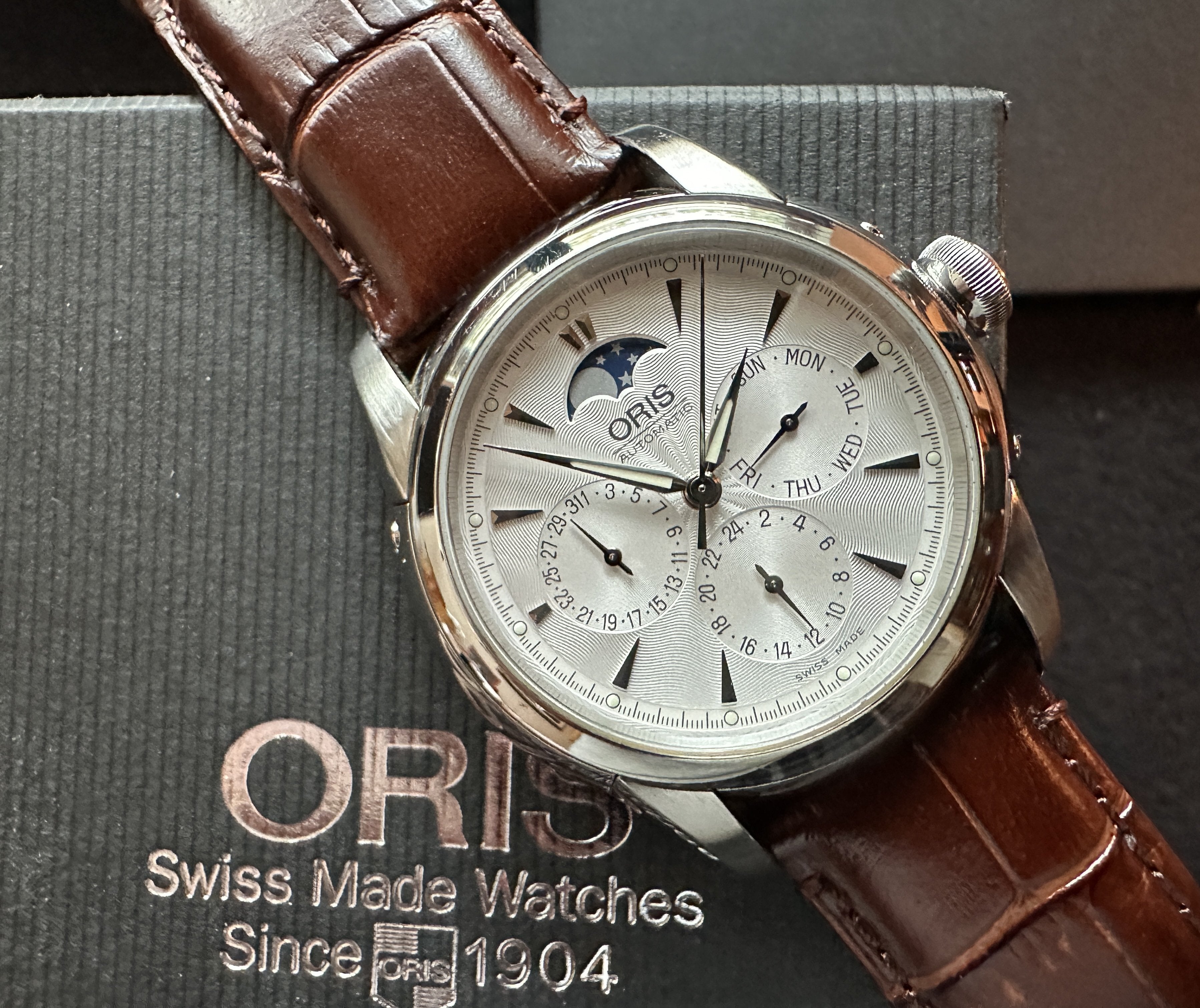 WTS Oris Artelier Moonphase Triple Date 7546 725.00