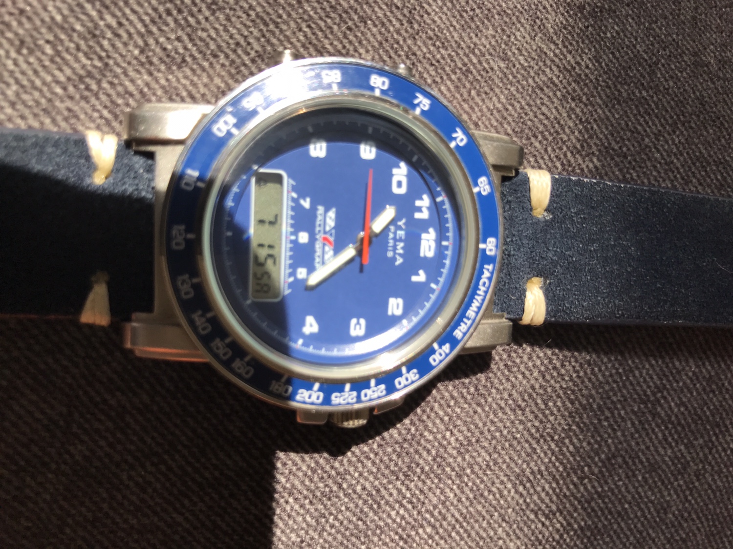 FS: Yema Rallygraf Paris Blue Quartz with Digital Alarm, Stopwatch