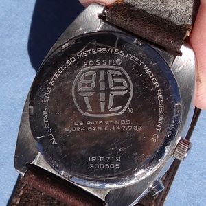 FOSSIL BIG TIC JR-8712 腕時計 Fossil BIG TIC JR-8712 Analog/Digital Watch Leather Band New
