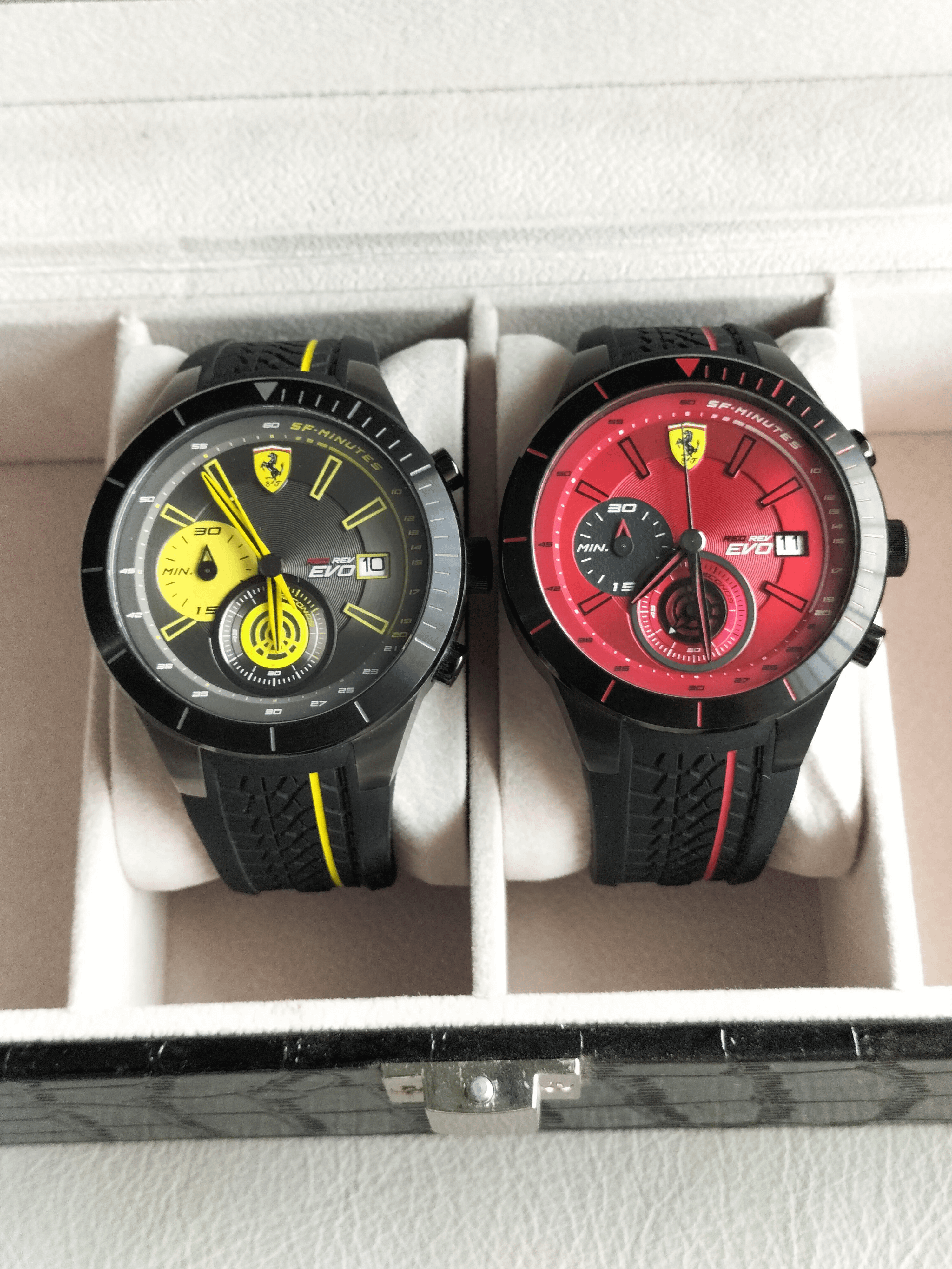 Ferrari red rev deals evo watch