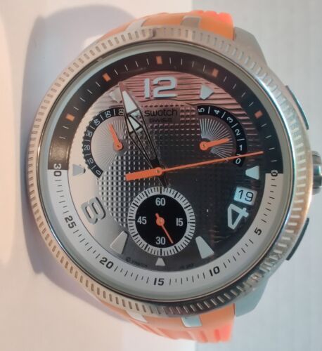 Swatch Irony Chronograph Retrograde Bring Back YRS405 Orange | WatchCharts  Marketplace