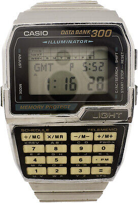 Vintage Casio Data Bank 300 Men's Digital LCD Wristwatch DBC-3000