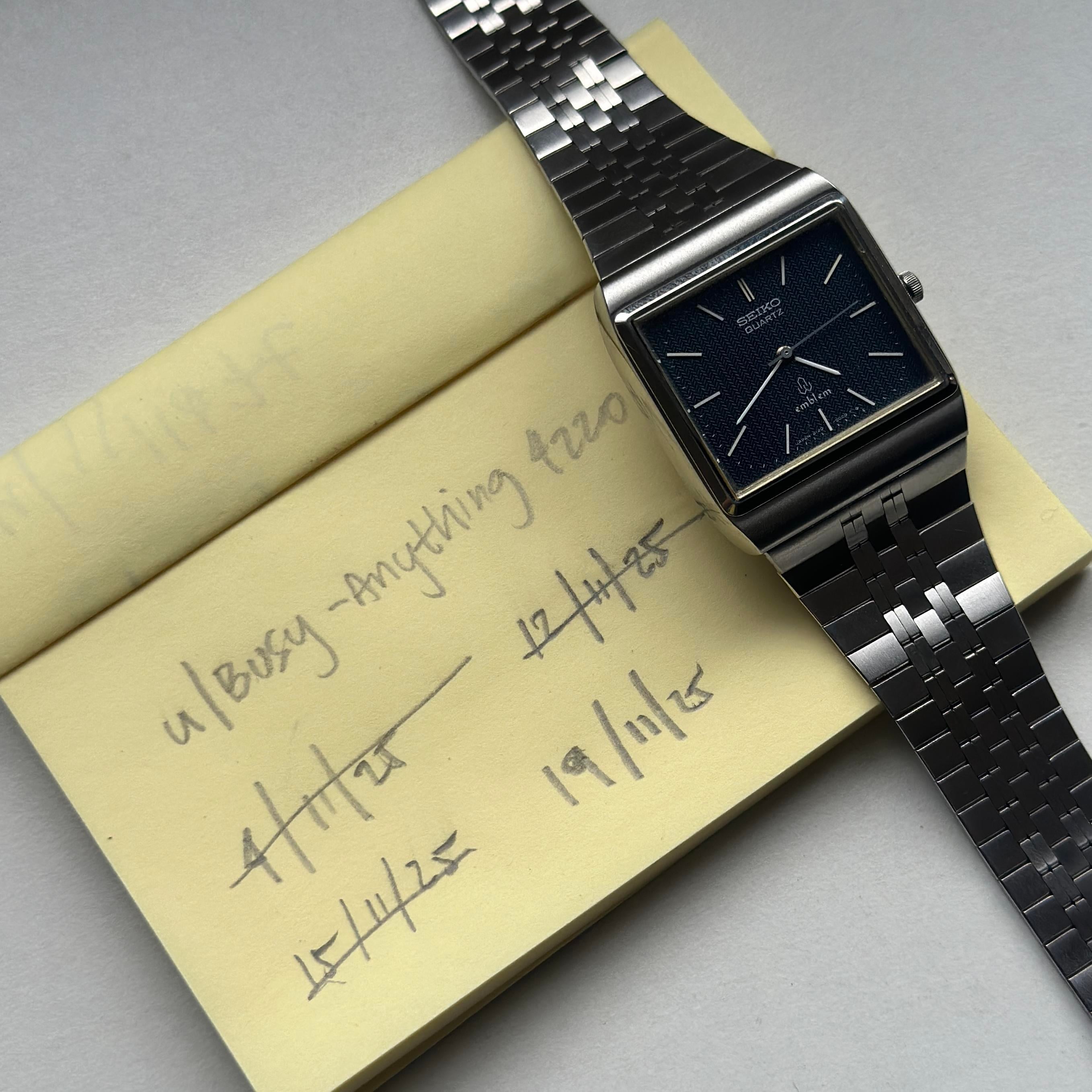 WTS] 1976 Seiko Emblem 4120-5020 – Textured Deep Blue Dial