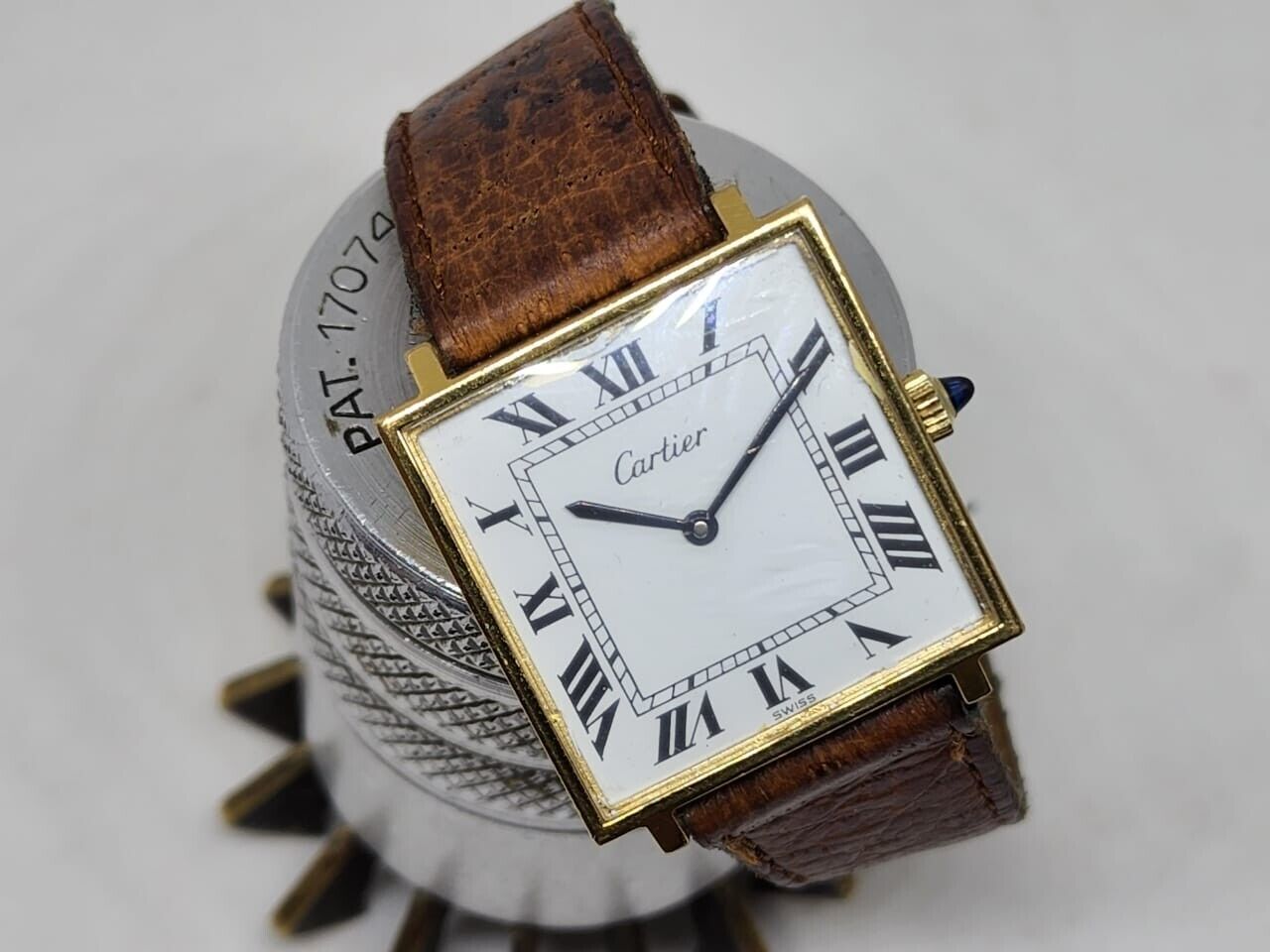 Vintage Cartier TANK Square Gold plated Manual wind Men s watch