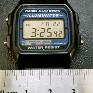 Men S Casio Illuminator Digital Watch 1572 F 105 Alarm Chrono Watchcharts