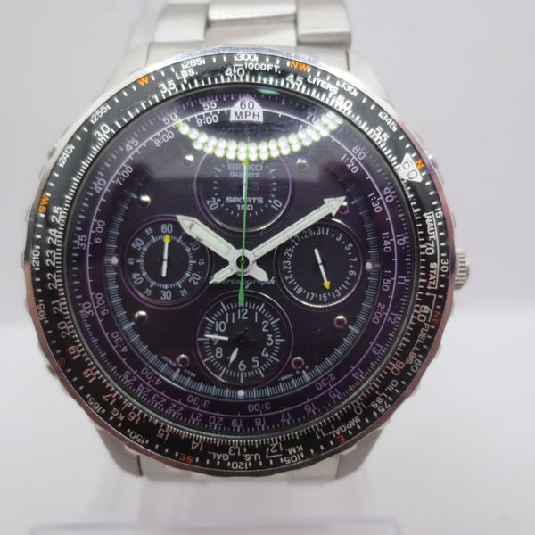 Montre Seiko Flyghtmaster Chronographe – Réf 7T34-6A0A – Boîtier Doré 40 Mm – Occasion Fonctionnelle