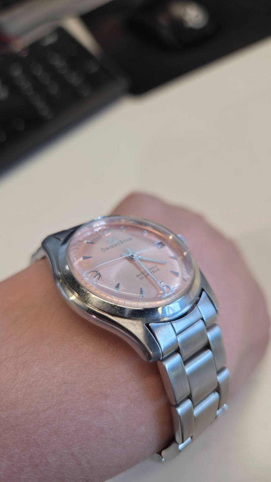 Orient Star Explorient Salmon Dial 34mm 597302-70 men/women
