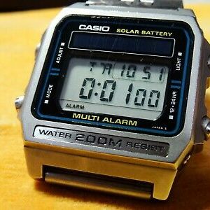 VINTAGE CASIO 1980 SOLAR MULTI ALARMS 200M (242) DW-2000 ORIGINAL