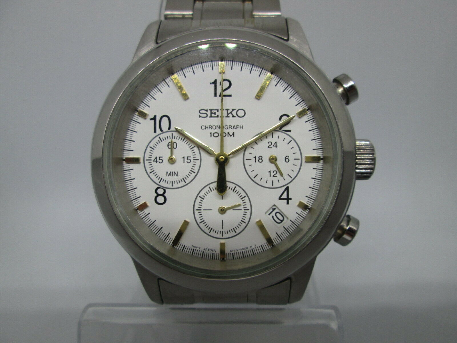 SEIKO 6T63-00A0 DATE CHRONOGRAPH STAINLESS STEEL QUARTZ MENS WATCH |  WatchCharts