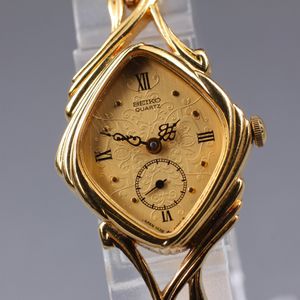 Vintage 1982 [N MINT] Seiko Bracelet 1428-5130 Gold Roman Small Qz