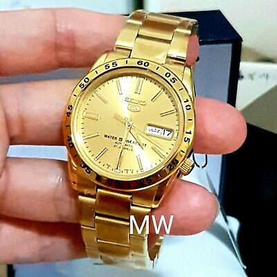 NEW SEIKO 5 SNKE06K1 GOLD TONE GOLD FACE CLASSIC DAY/DATE