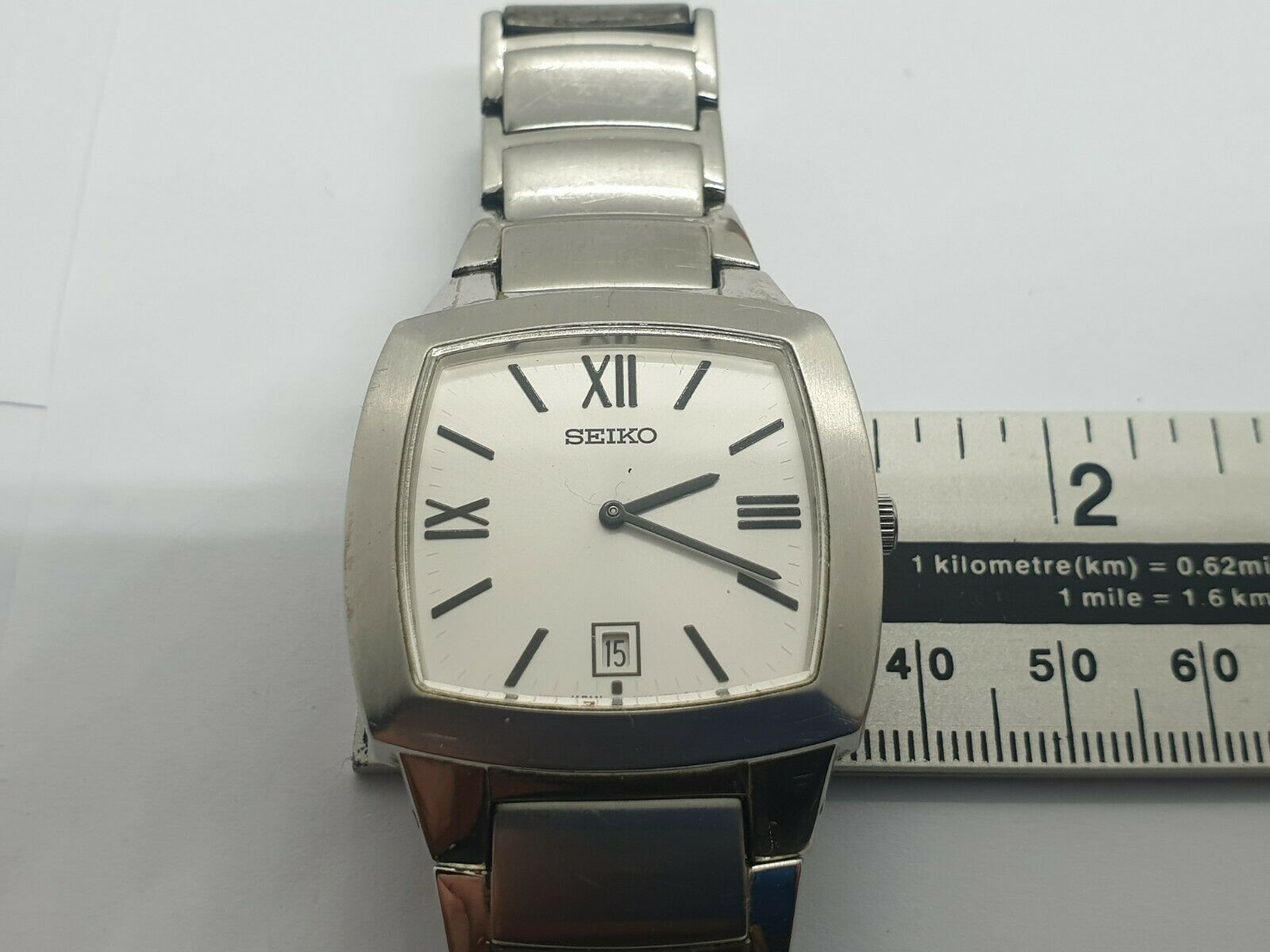 Seiko 7N39-0AS0 Gents Premier model Rare Import Square Quartz