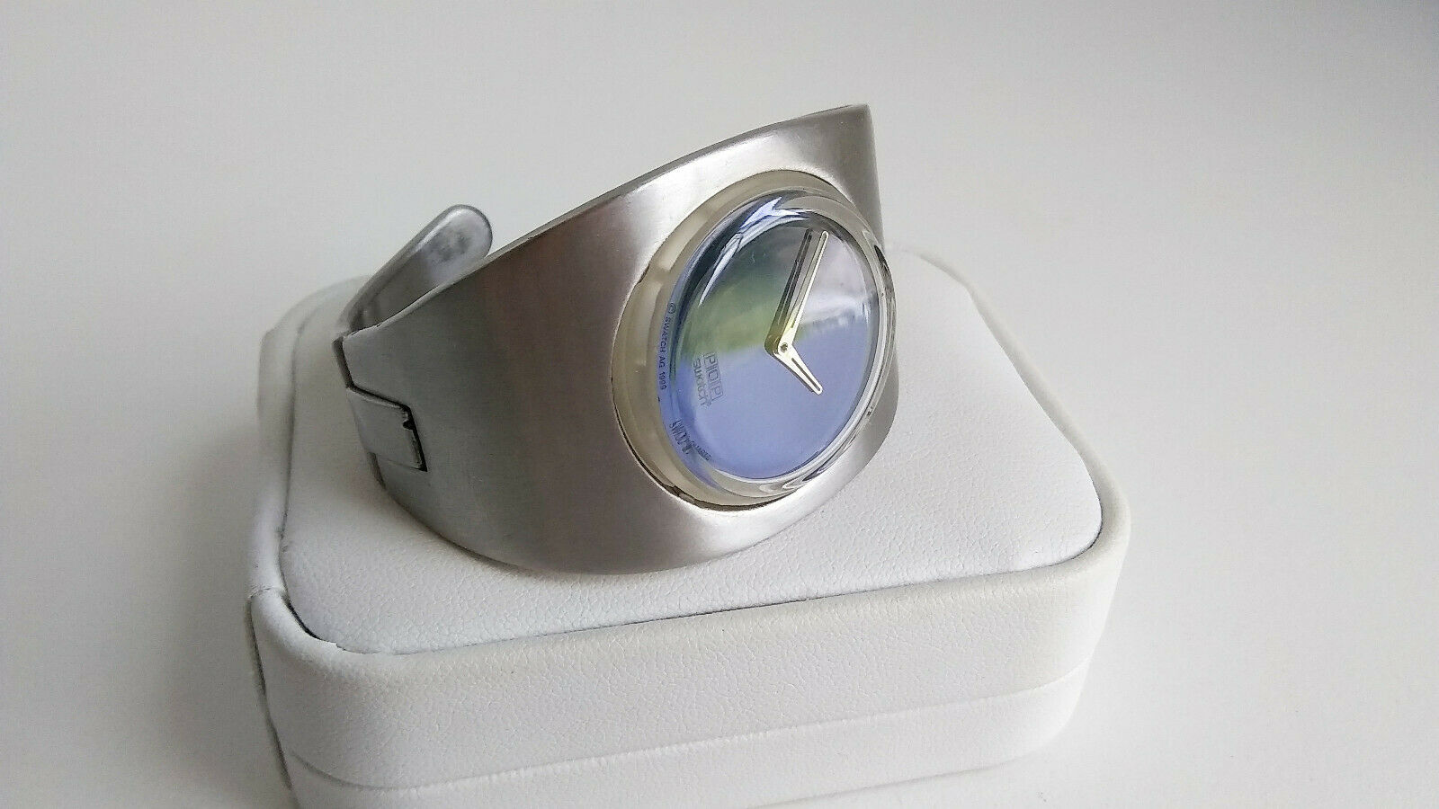 Pop Swatch Watch Stainless Steel Cuff - PMK129 - New Battery