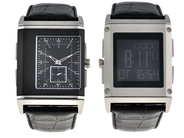 DKNY Digital Analog Reversible Twist Men s Designer Watch WatchCharts Marketplace