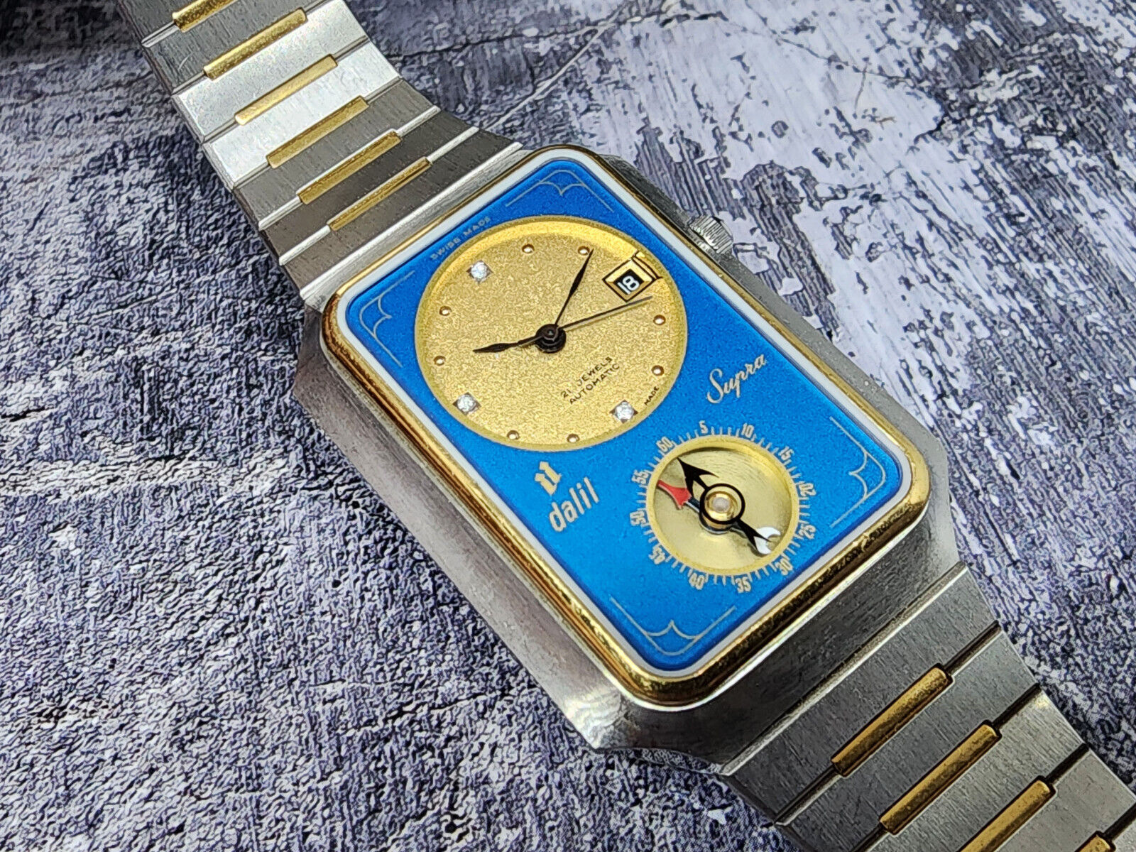 Rare Swiss made Dalil Supra Qiblat Muslim Islamic automatic Men