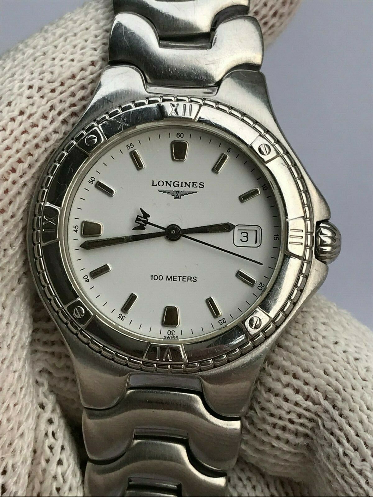 LONGINES WATCH L3.612.4 EFCO QUARTZ DATE MENS 38mm SWISS MADE