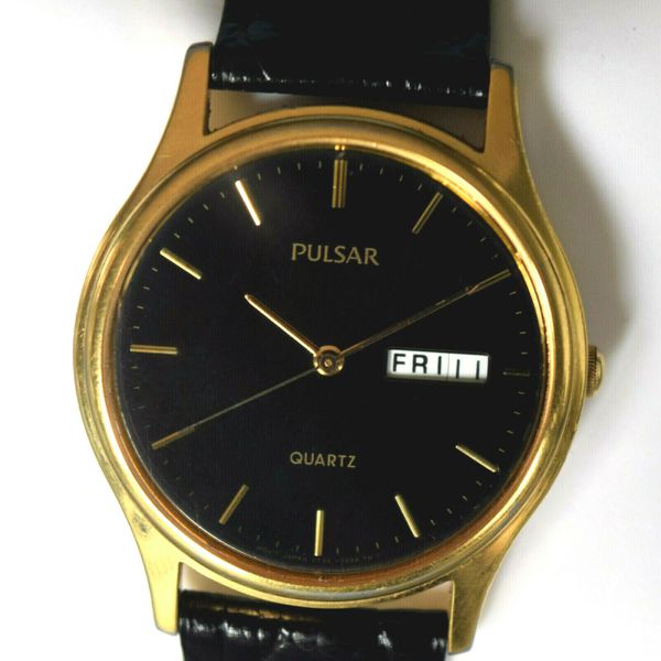 Thin Pulsar (Seiko) V5337A0 Men’s Quartz Dress Watch, New Battery