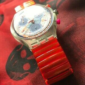 Wristwatch Original SWATCH Chrono INSPYRAL (SCG102/103)-orange-TOP