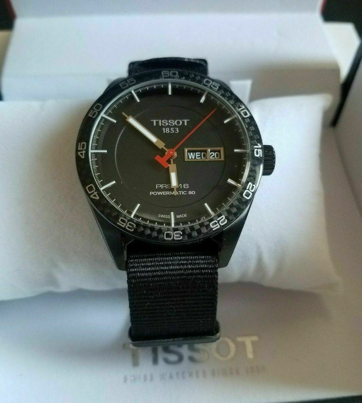 TISSOT PRS516 Powermatic 80 Watch T1004303705100 PVD Case Carbon