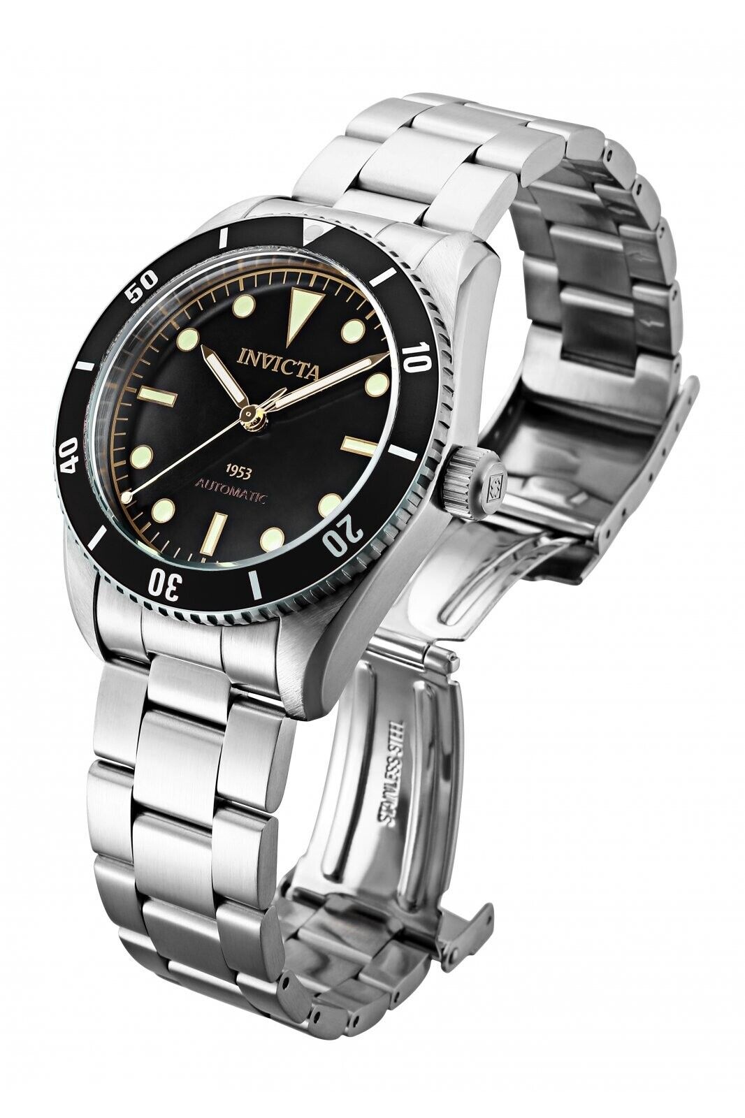 INVICTA Pro Diver 40mm Automatik – Herrenuhr, Schwarzes Zifferblatt, SS Armband, NH35A