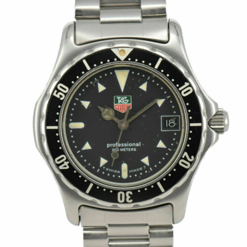 Auth TAG HEUER 973.013R Black Dial Stainless Steel Quartz Boy's