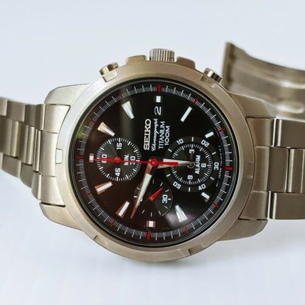 Seiko Titanium Chronograph 100M WR Watch 7162-0BF0 Authentic See Pics! |  WatchCharts