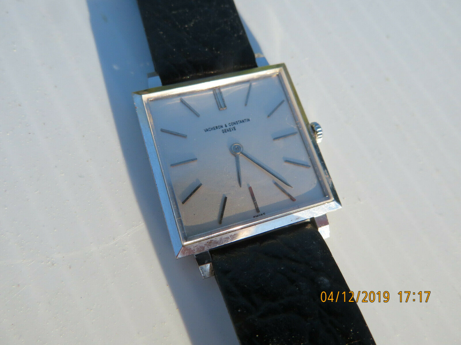 Vintage Vacheron Constantin 18k White Gold Ultra thin Square Watch