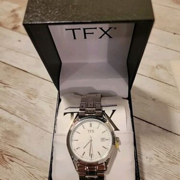 TFX by Bulova 36B100 Stainless Steel Silver Tone Date White Dial Men's ...