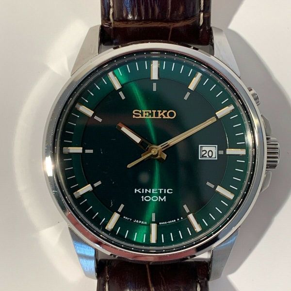 Seiko Kinetic 5M62-0CZ0 Men's Watch Green | WatchCharts