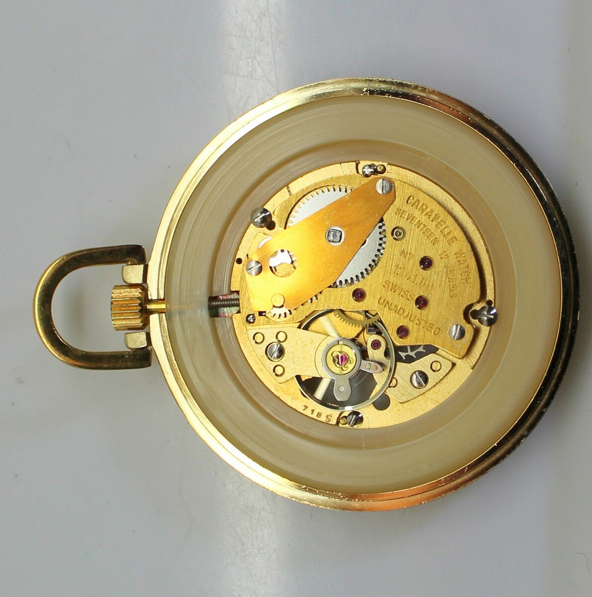 Caravelle skeleton pocket watch best sale