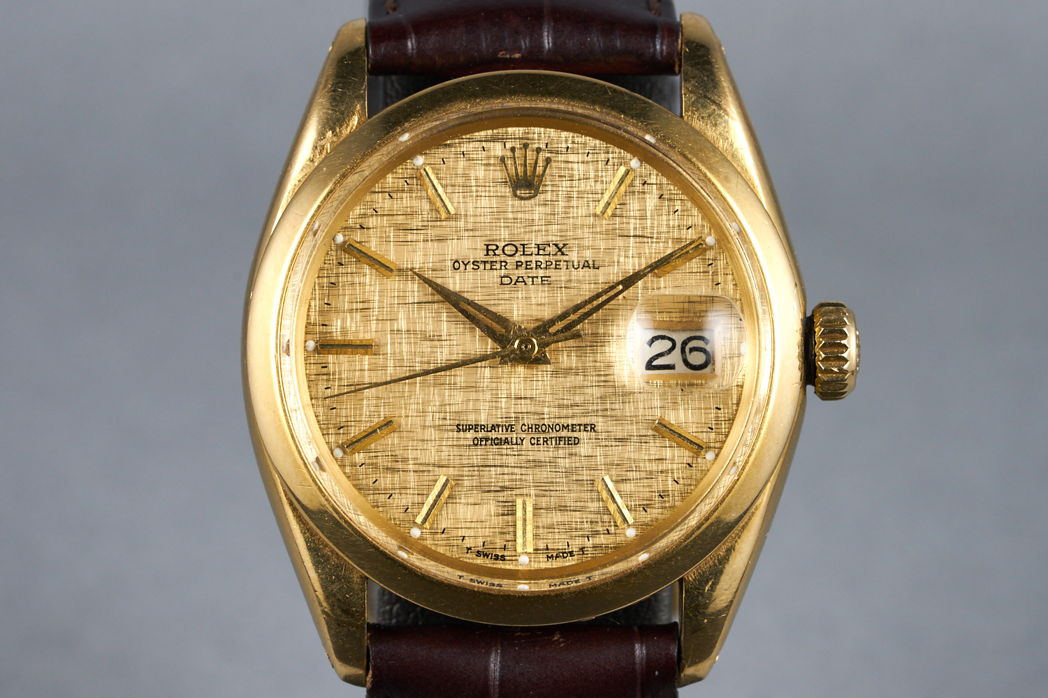 Rolex Oyster Perpetual Date Ref 1500 Linen Dial Circa 1969