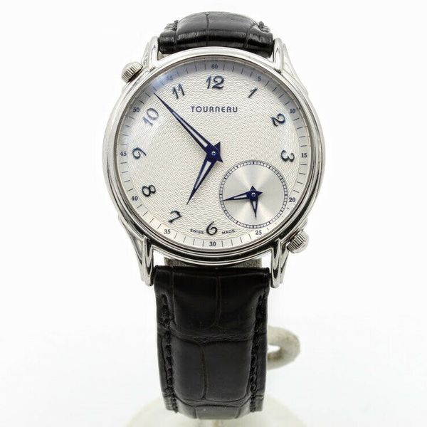 TOURNEAU MENS WATCH 5J 35002A GUILLOCHE DIAL SAPPHIRE CRYSTAL SWISS 