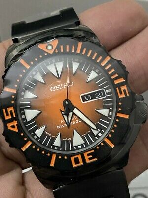 RarE New Seiko SRP311J1 Made in Japan 2nd Gen Orange Monster Auto All Blk  PVD | WatchCharts