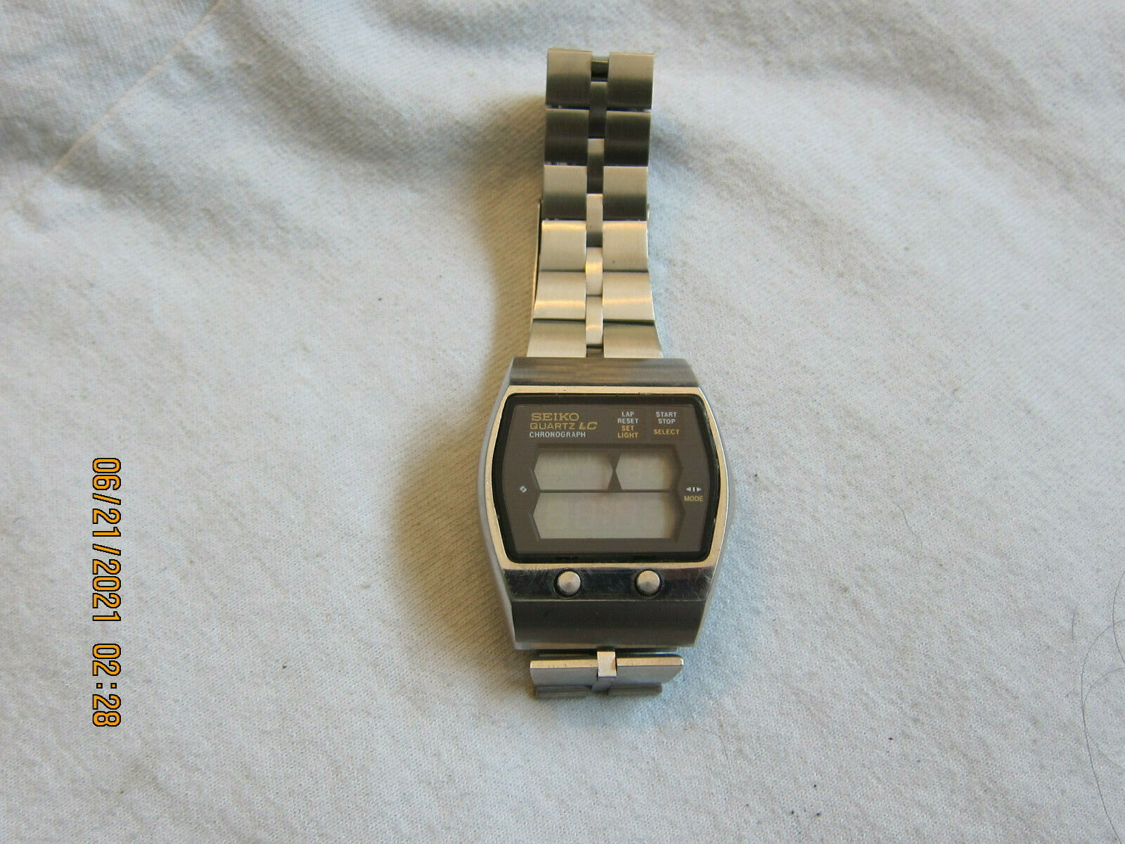 Vintage 1976 SEIKO Quartz LC Digital Chronograph 0634-5001 Stainless ...