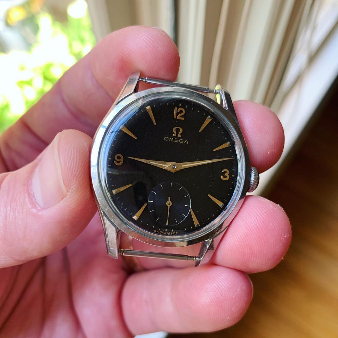 SOLD 1954 Omega Seamaster 2639 14. INCREDIBLE big black GILT