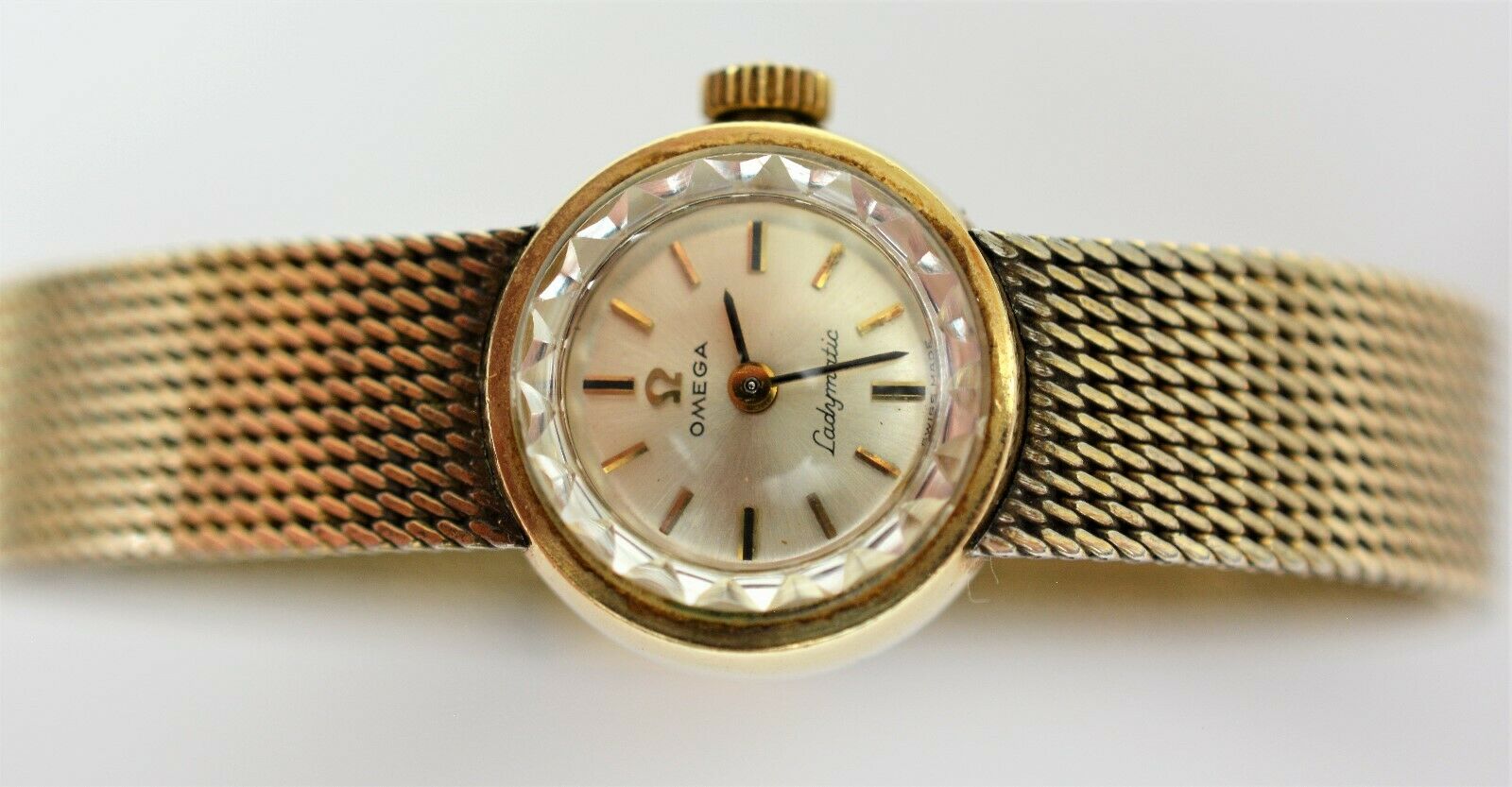 1960 s OMEGA LADYMATIC 14K GF 17j Watch JB Champion 10K GF Mesh