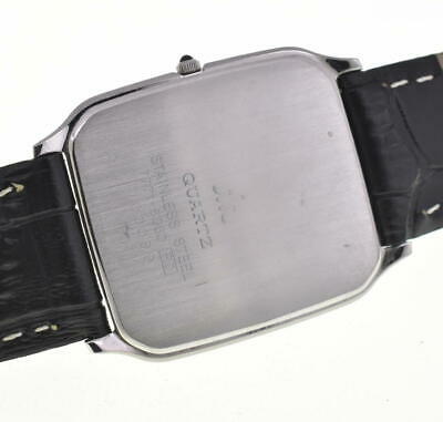 SEIKO CREDOR 7771-5030 SS/Leather Silver Dial Quartz Men's Watch Q