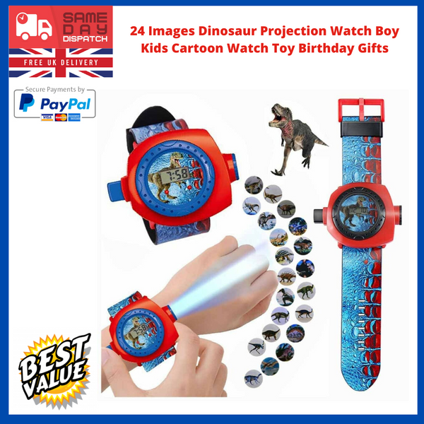 Children's Cartoon 24 Figure Projection Watch Doriamen Flip Digital Watch