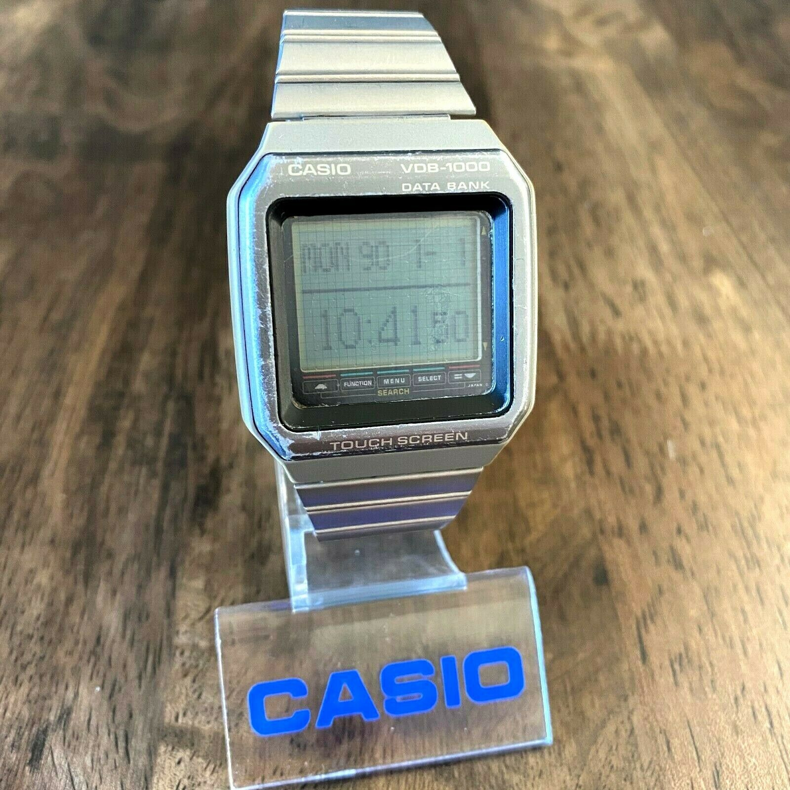 RARE Vintage 1991 Casio VDB-1000 Data Bank Touch Screen Watch 