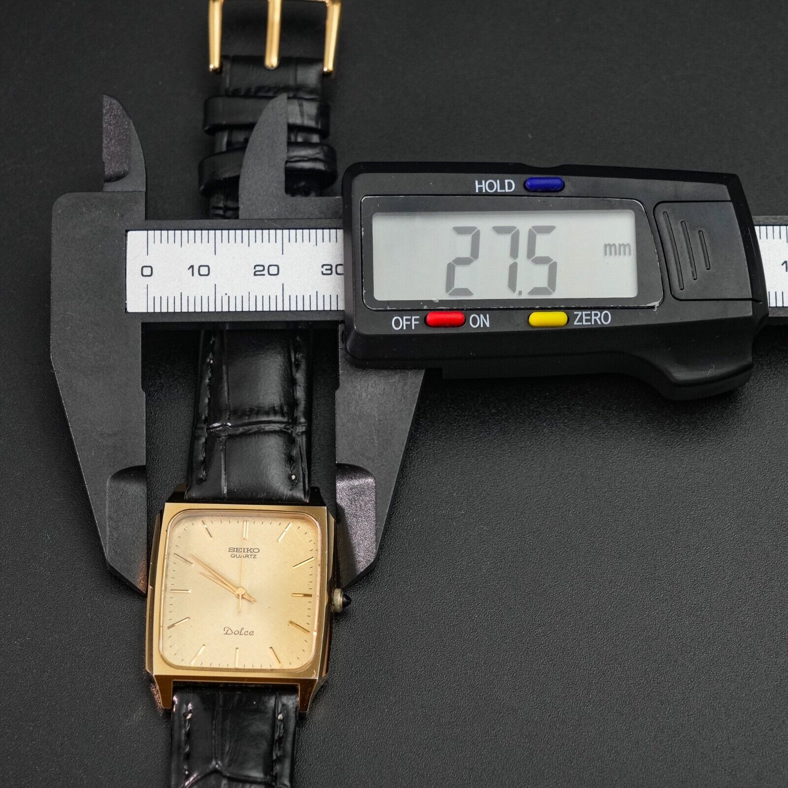 Vintage 1983 [N-MINT] New BATT SEIKO Dolce 5931-5550 Gold Tank
