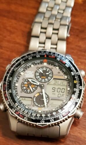 CITIZEN　PROMASTER　C300-E80171 チタニウム 稼働品 USED CITIZEN C300 PROMASTER CHRONOGRAPH WORLD TIME WATCH FOR