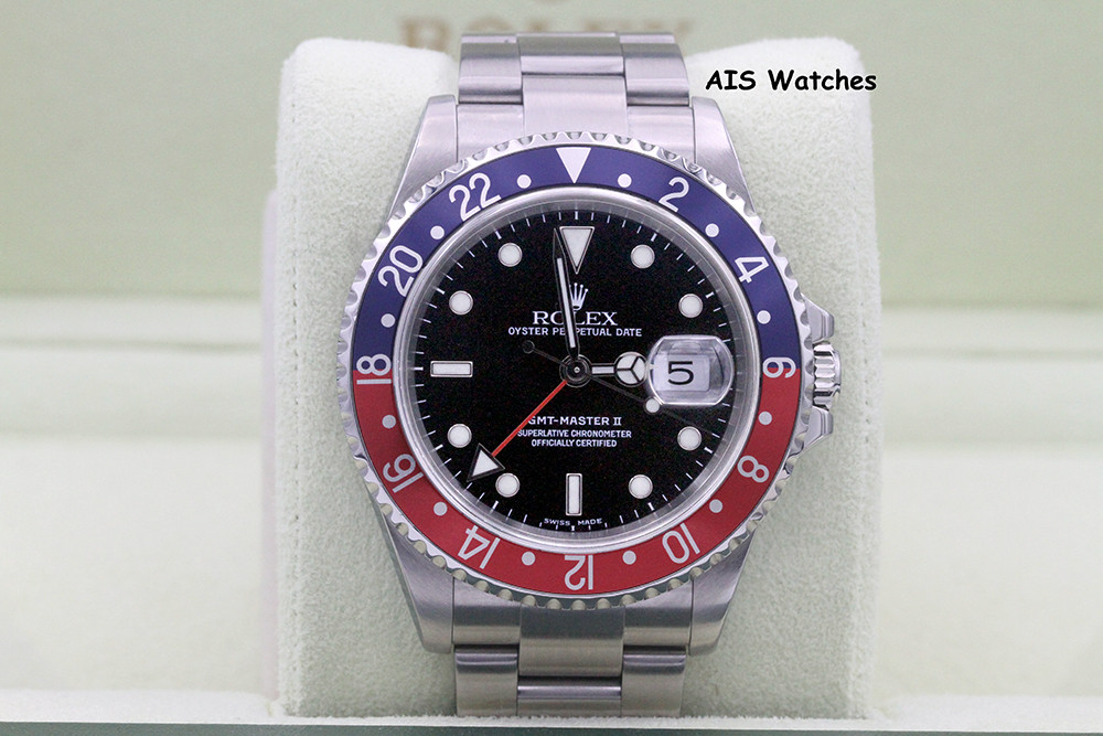 FSOT: Rolex GMT Master II 16710 F Serial Pepsi / Black Inserts Box ...