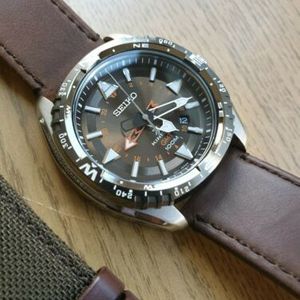 Perfect Condition Seiko SUN061P1 Kinetic GMT 5M85-0AE0 Men's Watch