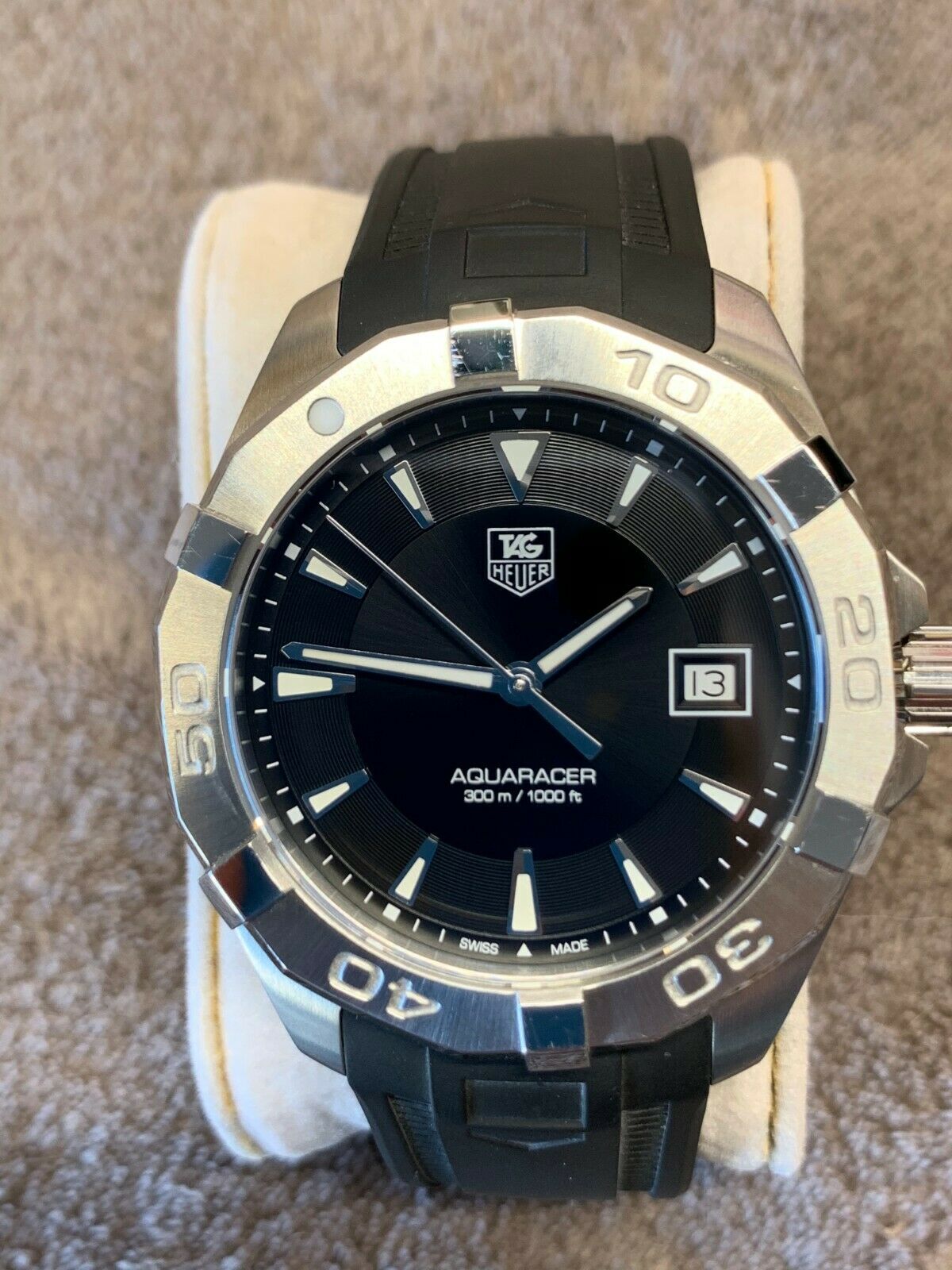 TAG Heuer Men s WAY1110.FT8021 300 Aquaracer Watch with Black