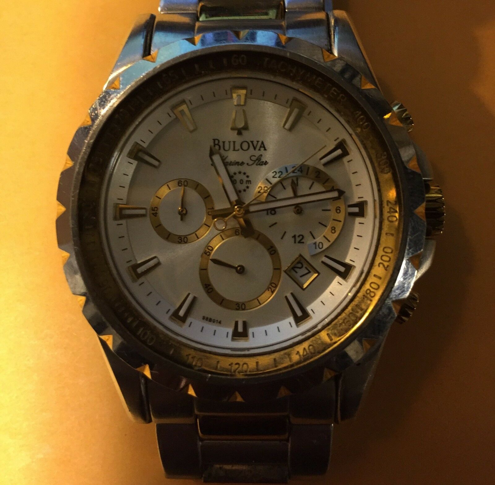 bulova marine star silver and gold