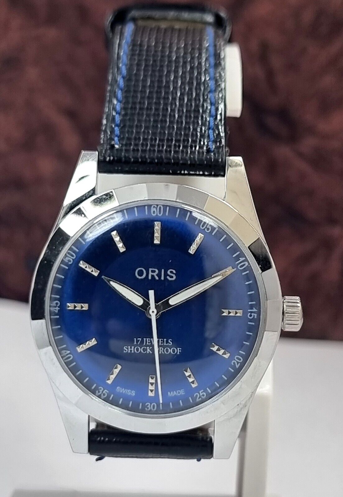 Vintage Oris Blue Dial ST 96 17 Jewels Swiss Made Mechanical Men s