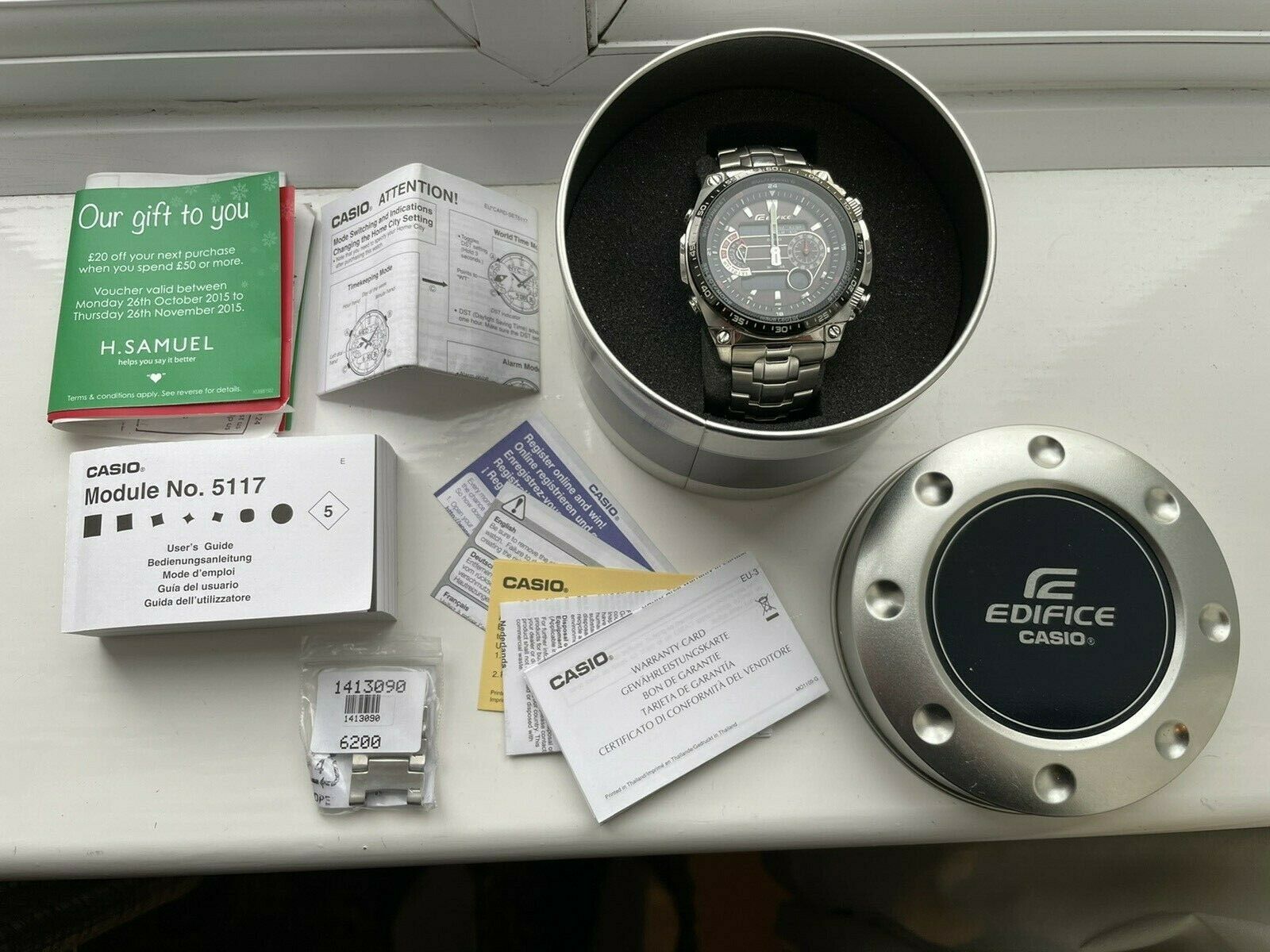 Mens Genuine Casio Edifice Solar Radio Controlled ECW-M300EBD-1AER
